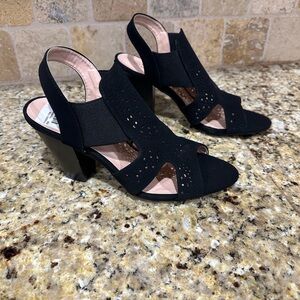 Black stretch dress sandal Size 9